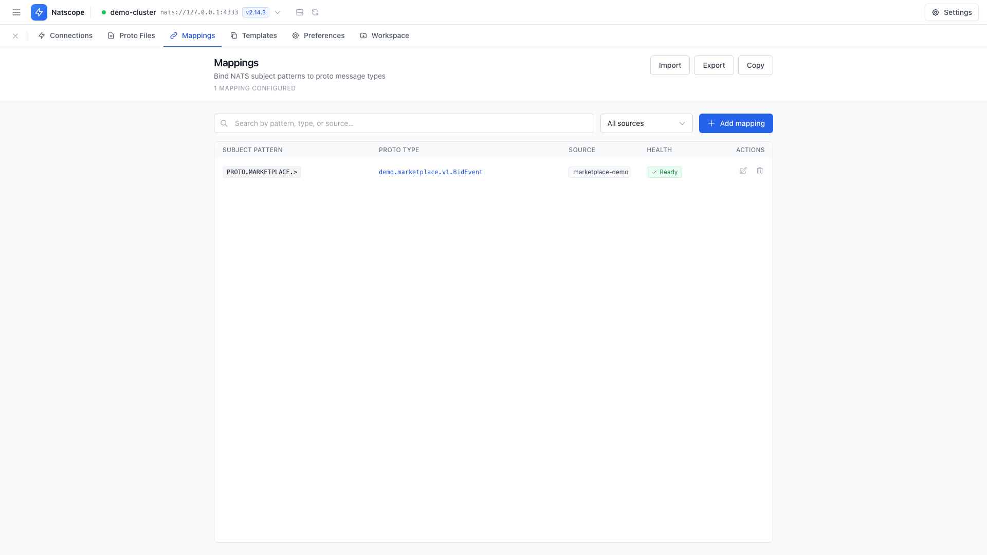 Subject mappings in Settings